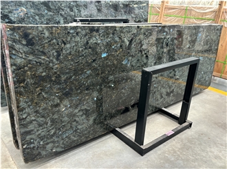 Glossy Polished Lemurian Blue Granite Slabs