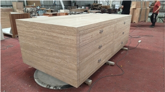 Honed Travertine Retail Display Stone Commercial Counters