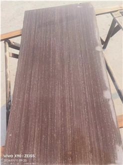 Purple Wood Grain Sandstone Tiles Wall Cladding Honed