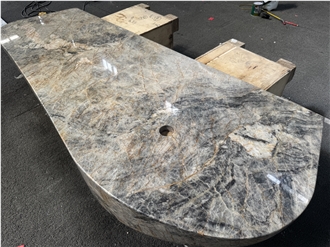 Brazilian Cielo Quartzite Reception Desk Counters