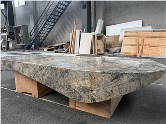 Cielo Quartzite Reception Desk Luxury Hotel Lobby Furniture
