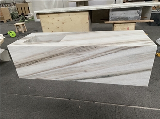 Palissandro White Marble Integrated Vanity Sink