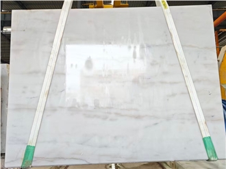 Polished China Guangxi White Marble Slabs