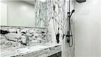 Fendi White Etosha White Marble Bathroom Countertop