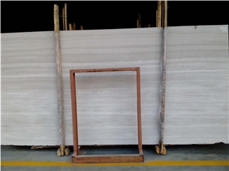White Wood Grain Marble Slabs