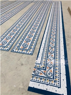 European-Style Marble Mosaic Border Medallion