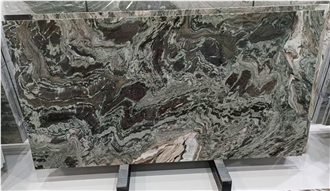 Honed Chinese Landscape Green Marble Slabs