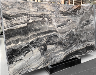 Polished Black Grey Arabescato Grigio Marble Slabs