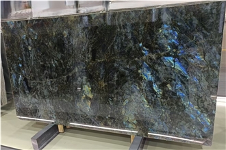 Polished Blue Brazil Emerald Granite Slabs For Walls