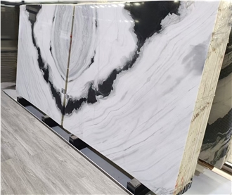 Polished Bookmatched Chinese Panda White Marble Slabs