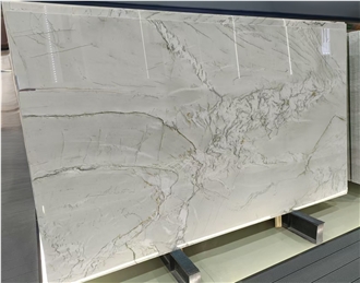Polished Brazil White Calacatta Quartzite Slabs For Walls