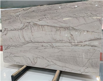 Polished Brazil White Mont Blanc Quartzite Slabs