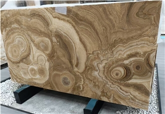 Polished Brown Iran Cappuccino Onyx Slabs For Walls & Floors