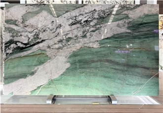 Polished Green Brazil Fuchsite Crystal Quartzite Slabs