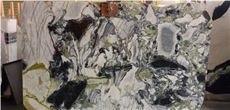 Polished Green China White Beauty Marble Slabs