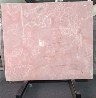 Polished Italy Pink Onice Rosa Slabs For Walls And Floors