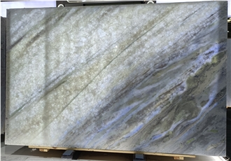Polished Luxury Brazil Crystal Blue Marble Slabs For Walls