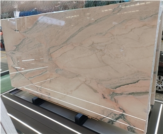 Polished Pink Rosa Aurora Marble Slabs For Walls & Floors