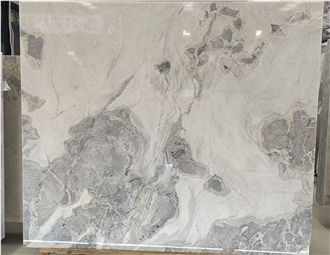 Polished Semi White Bianco Picasso Marble Slabs For Walls