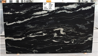 Cosmic Black Granite Gang Saw Slabs Polished