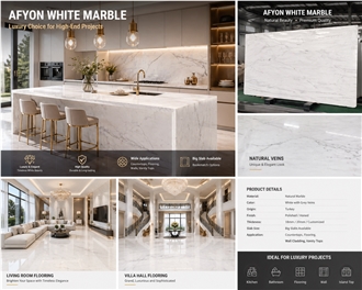 Afyon White Marble Slabs