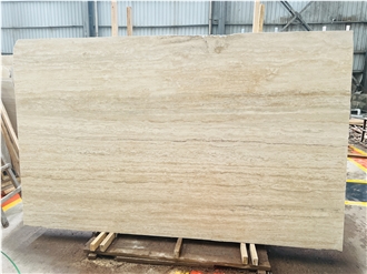 Beige White Travertine Slab Floor Tile
