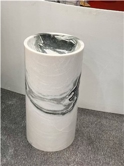 Luxury Polished  Panda White Marble Bathroom Sink