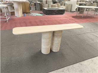 Beige Travertine Entryway Tables