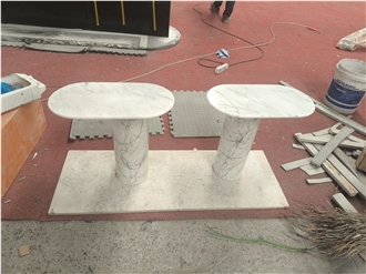 Bianco Carrara White Marble Side Tables