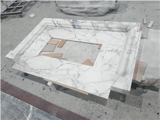 Carrara White Premium Marble Fireplace