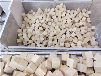 Sunny Gold Marble Cube Stone, Cobblestone