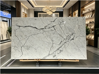 Polished Statuario Venato Marble Slabs For Decor
