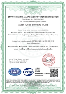 ENVIRONMENT MANAGEMENT SYSTEM CERTIFICATE