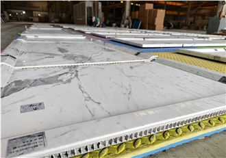 Bianco Carrara Honeycomb Backed Panels