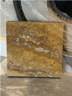 Denizli Gold Travertine Honeycomb Panels