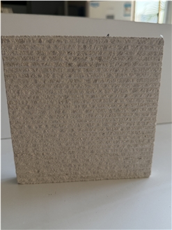 Moca Cream Limestone Grooved Honeycomb Panels