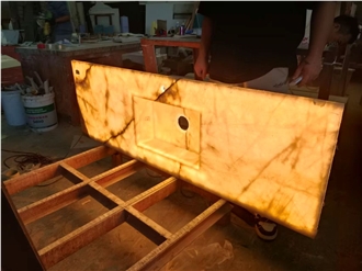 Backlit Brazil Cristallo Vanity Intergrated Sink Bath Top