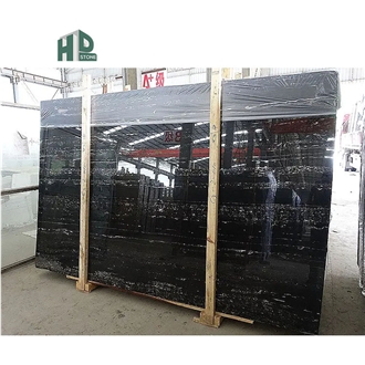 Silver Dragon China Black Marble Slabs For Indoor Design