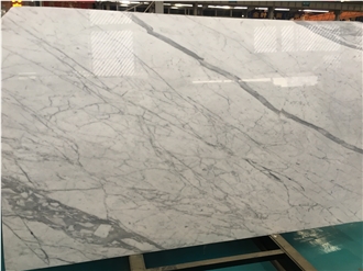 Statuario White Marble Slabs Cut To Size For Decoration