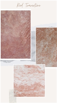 Flamingo Red Travertine Slabs Natural Stone For Flooring & Wall