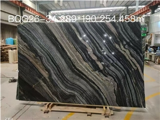 Black Wooden Marble Slabs Polished