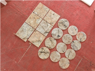 Pink Pandora Quartzite Round Table Tops For Luxury Furniture