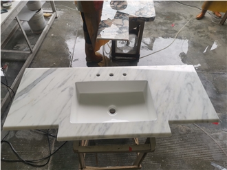Volakas White Marble Countertop For Vanity Bath Top