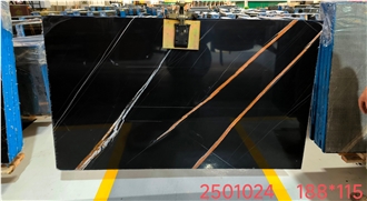 Lauren Black Gold Marble Slabs
