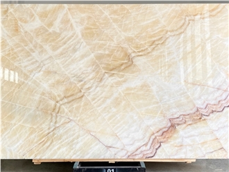 Ice Flower Onyx Slabs Backlit Luxury Feature Walls