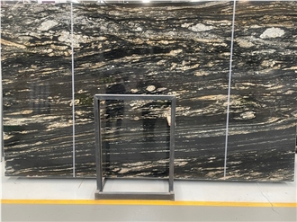 Polished Slabs Of Black Taurus Cosmic Gold Granite