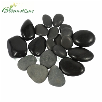 Landscape Black River Rocks Premium Polished Black Pebbles
