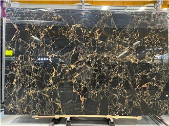 China Athens Black Portoro Marble Slabs