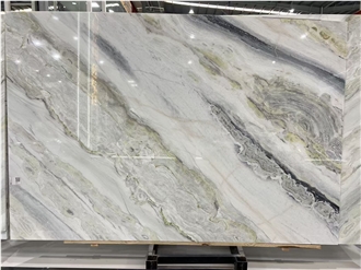 Jade White Blue Danube Marble Slabs