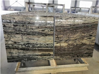 Da Vinci Brown Wooden Marble Slabs